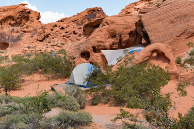 Tent camping in nevada