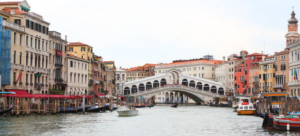 Bridge over canal in city