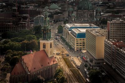 City street with buildings in background