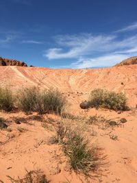 Scenic view of arid landscape against sky