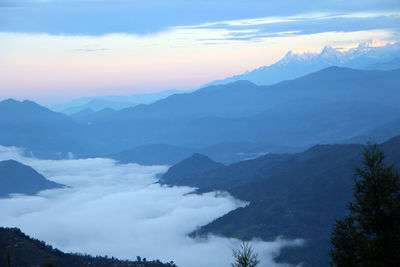 Scenic view of mountains against sky