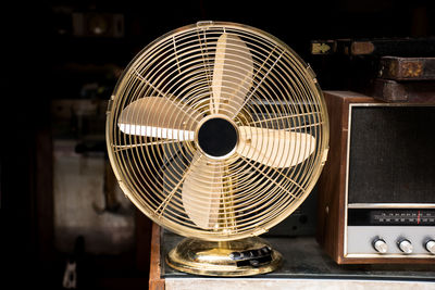 Close-up of electric fan