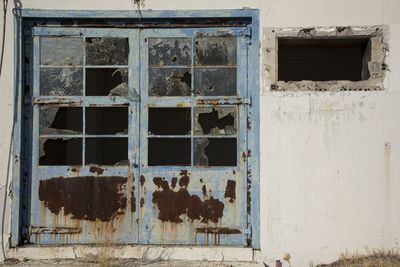 Window of old abandoned building
