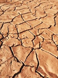 Full frame shot of cracked field