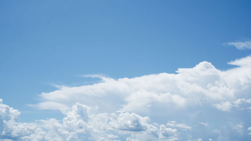 Low angle view of clouds in blue sky