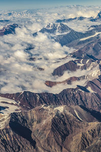 Aerial view of dramatic landscape