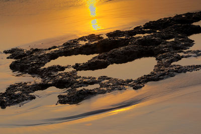 Scenic view of sunset over sea