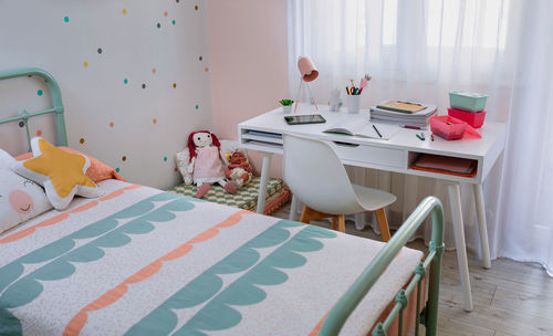 Empty chairs and table at home
