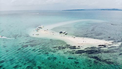 High angle view of beach against sky