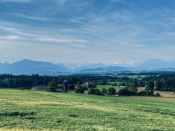 Scenic view of field against sky