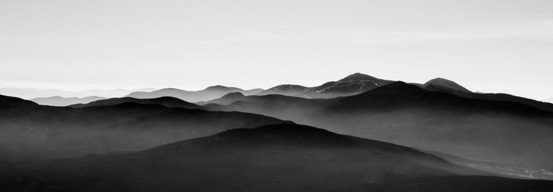 Scenic view of mountains against clear sky