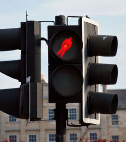 Don't walk street light. humorous angle.