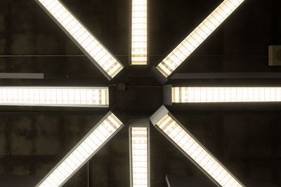 Low angle view of illuminated built structure