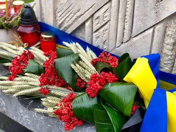 Close-up of multi colored flowers at market stall