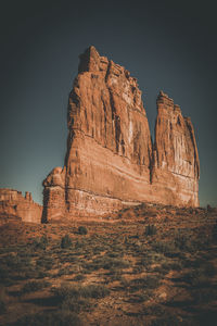 Low angle view of rock formation