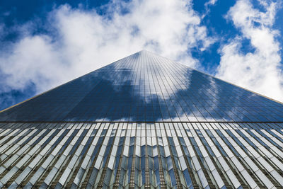 Low angle view of modern building against sky