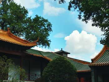 Low angle view of house against sky