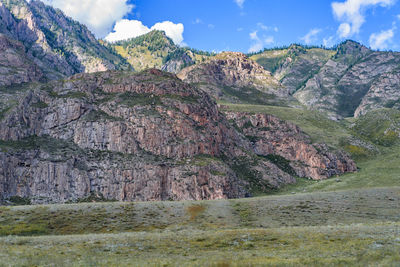 Scenic view of rocky mountains against sky