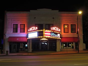 Illuminated building at night