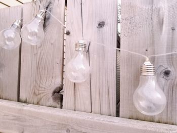 Close-up of glass jar on wooden table