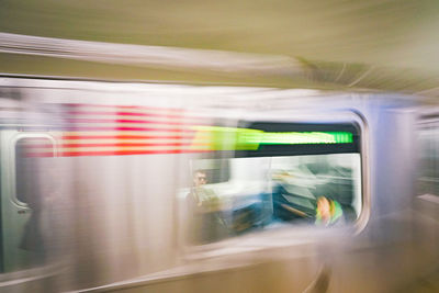 Blurred motion of train