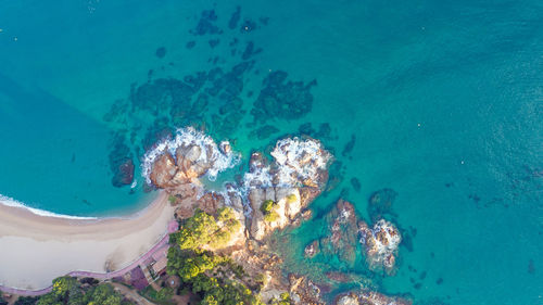 High angle view of sea shore