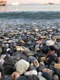 Close-up of stones at beach