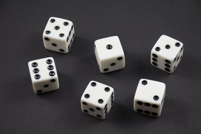 Close-up of dice on black background