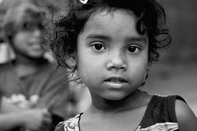 Close-up portrait of cute girl