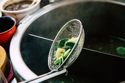 High angle view of food