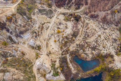 High angle view of rock formation