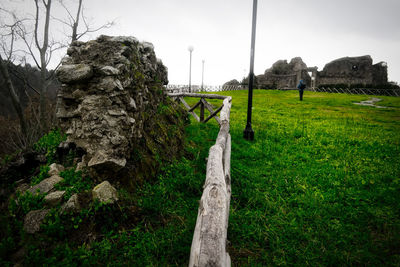 Scenic view of land against sky