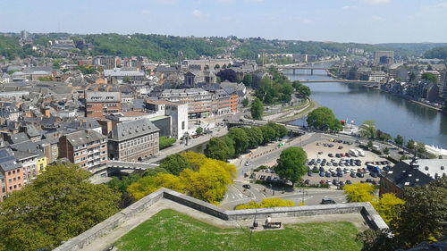 High angle view of cityscape