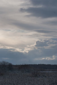 Scenic view of land against sky