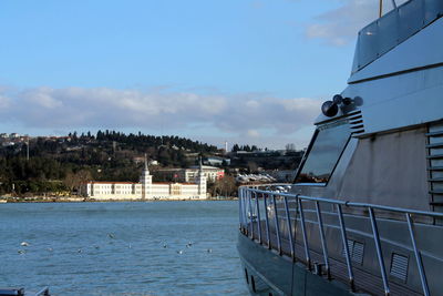 Scenic view of sea against blue sky