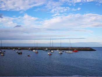 Boat sailing in sea