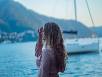 Woman looking at sea