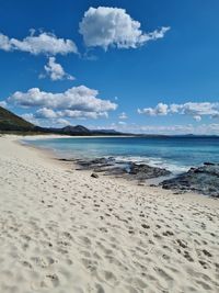 Scenic view of beach against sky