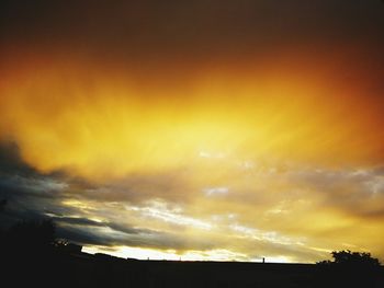 Scenic view of dramatic sky during sunset