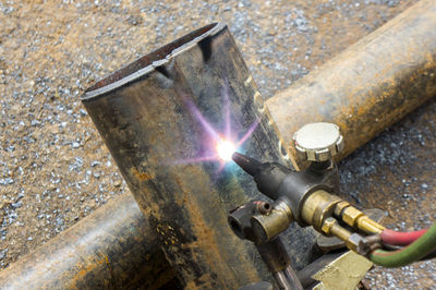 Close-up of rusty pipe