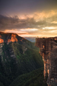 Scenic view of landscape against sky during sunset