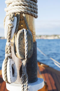 Close-up of rope pulley