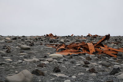 Rocks against clear sky