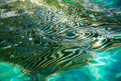 Full frame shot of rippled water in swimming pool