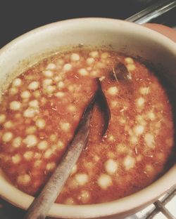 High angle view of breakfast in bowl