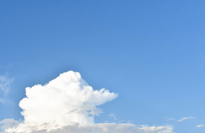 Low angle view of clouds in blue sky