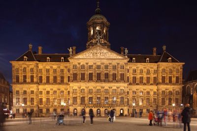 View of historical building at night