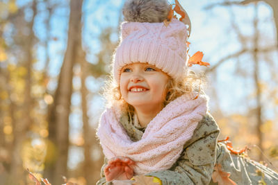 Portrait of cute girl smiling