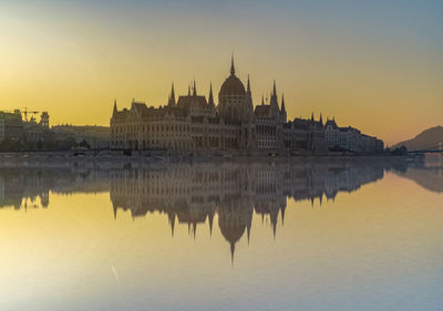 Reflection of buildings in water