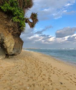 Scenic view of beach against sky